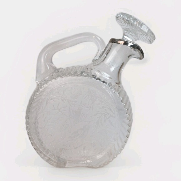 Paden City Other - VTG Paden City Etched Spring Orchard and Birds Tilt Cordial Decanter w/Stopper